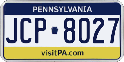 PA license plate JCP8027