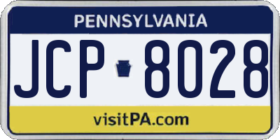 PA license plate JCP8028