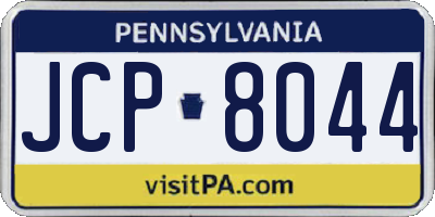 PA license plate JCP8044