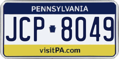 PA license plate JCP8049
