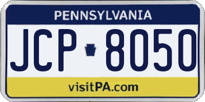 PA license plate JCP8050