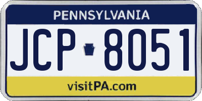 PA license plate JCP8051