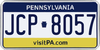 PA license plate JCP8057