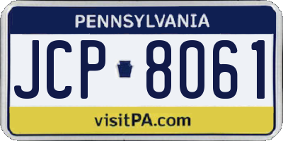 PA license plate JCP8061