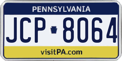 PA license plate JCP8064