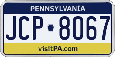 PA license plate JCP8067
