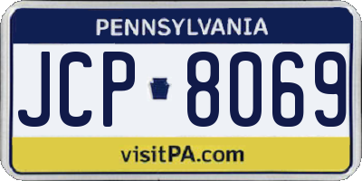PA license plate JCP8069