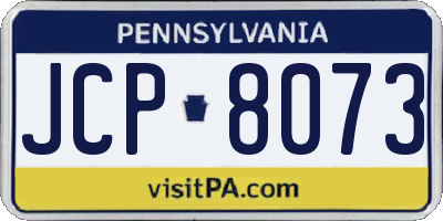 PA license plate JCP8073