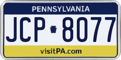 PA license plate JCP8077