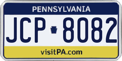 PA license plate JCP8082