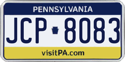 PA license plate JCP8083