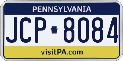 PA license plate JCP8084