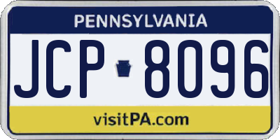 PA license plate JCP8096