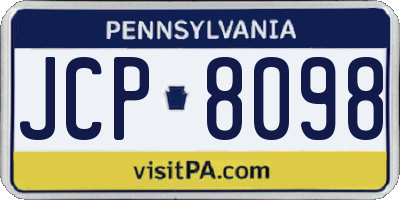 PA license plate JCP8098