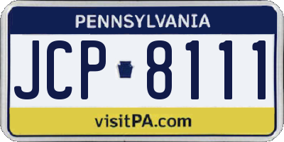 PA license plate JCP8111