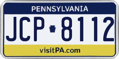 PA license plate JCP8112
