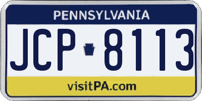PA license plate JCP8113