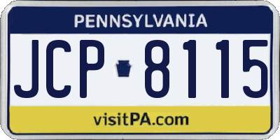 PA license plate JCP8115