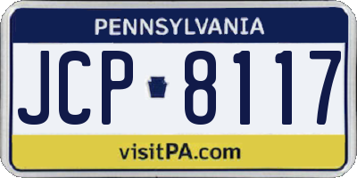PA license plate JCP8117
