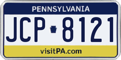 PA license plate JCP8121