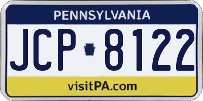 PA license plate JCP8122