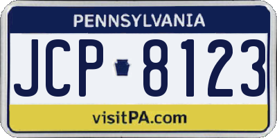 PA license plate JCP8123