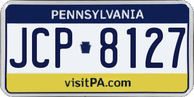 PA license plate JCP8127