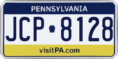 PA license plate JCP8128