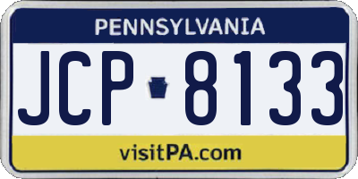 PA license plate JCP8133