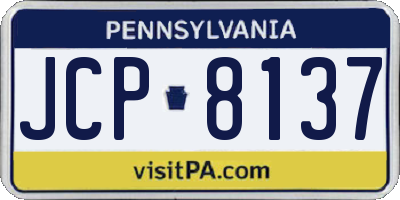 PA license plate JCP8137