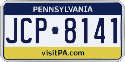PA license plate JCP8141