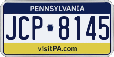 PA license plate JCP8145