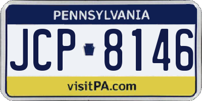 PA license plate JCP8146
