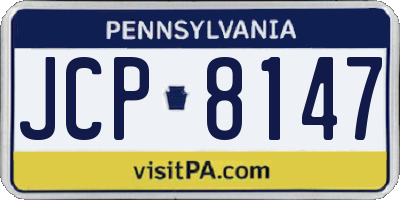 PA license plate JCP8147