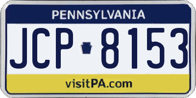 PA license plate JCP8153