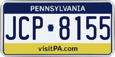 PA license plate JCP8155