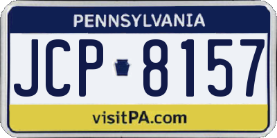 PA license plate JCP8157