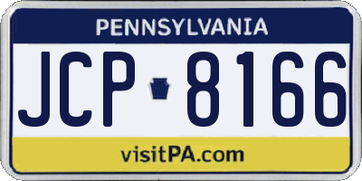PA license plate JCP8166
