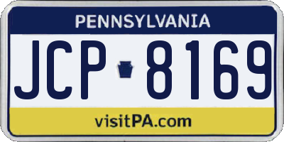 PA license plate JCP8169