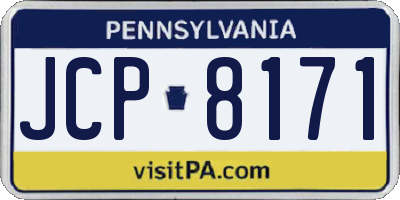 PA license plate JCP8171