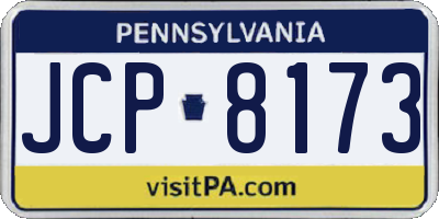 PA license plate JCP8173