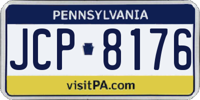 PA license plate JCP8176