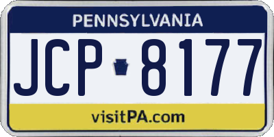 PA license plate JCP8177