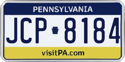 PA license plate JCP8184