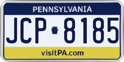 PA license plate JCP8185