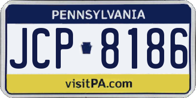 PA license plate JCP8186