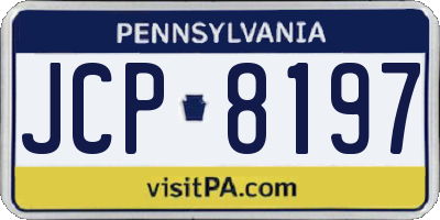 PA license plate JCP8197