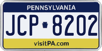 PA license plate JCP8202