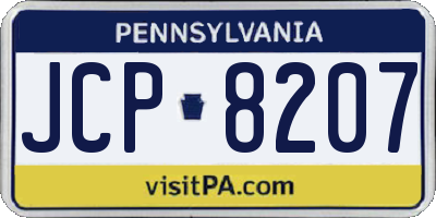 PA license plate JCP8207