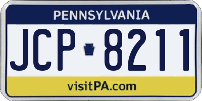 PA license plate JCP8211